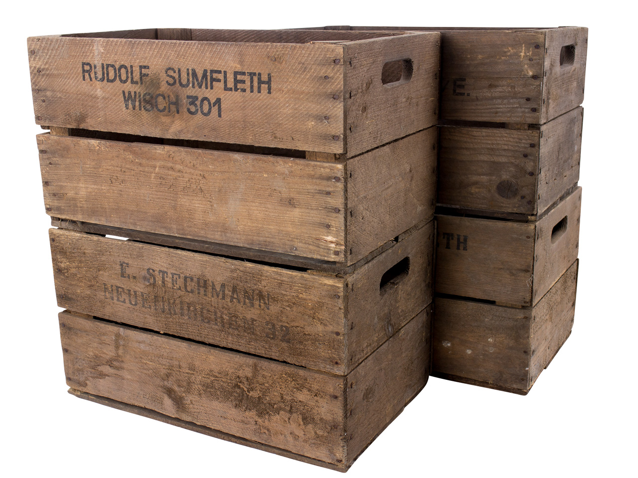 Birnenkiste mit 2 Seitenbrettern 49x30x28cm 4x Birnenkiste mit 2 Seitenbrettern 49x30x28cm