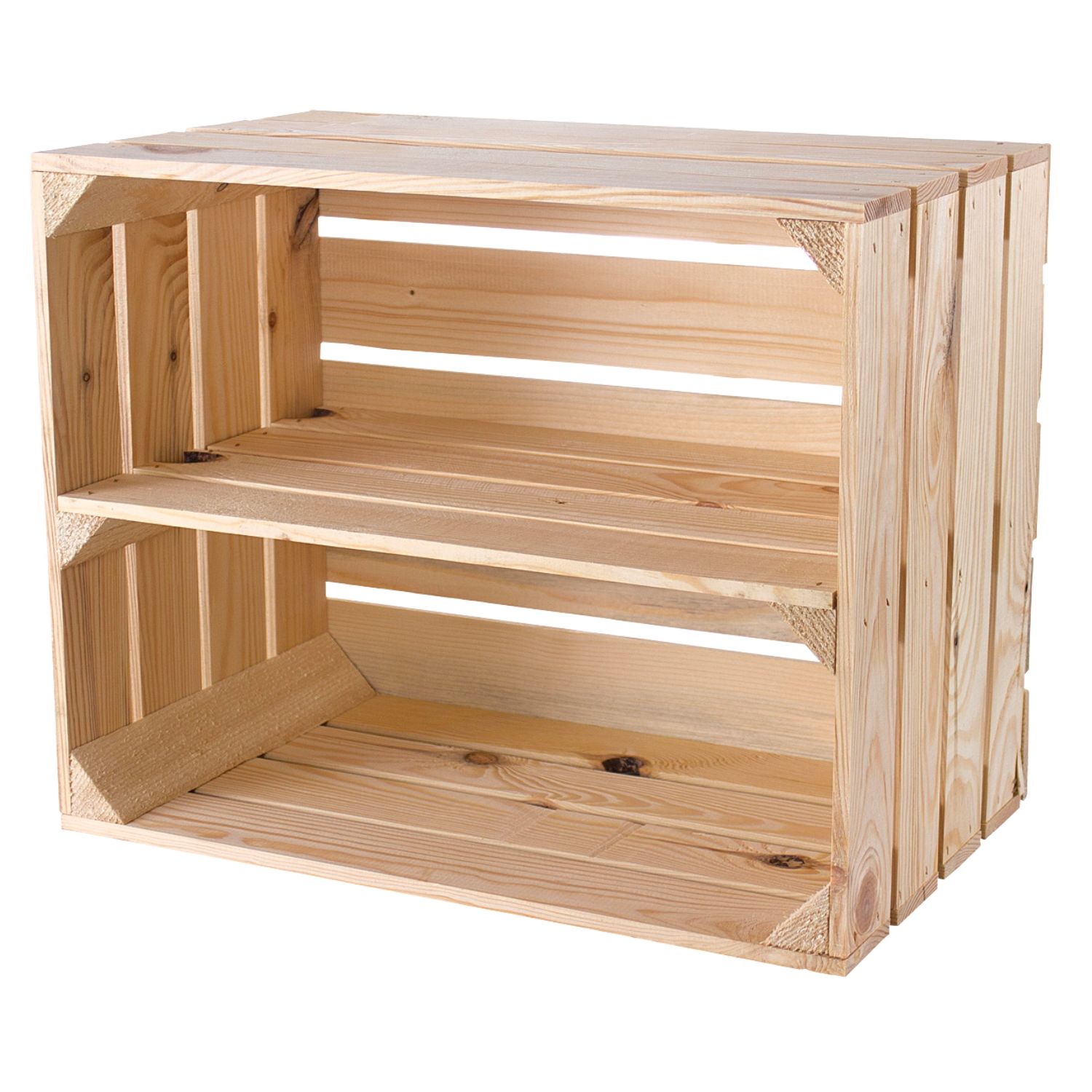 Holzkiste mit Mittelboden 50x40x30cm