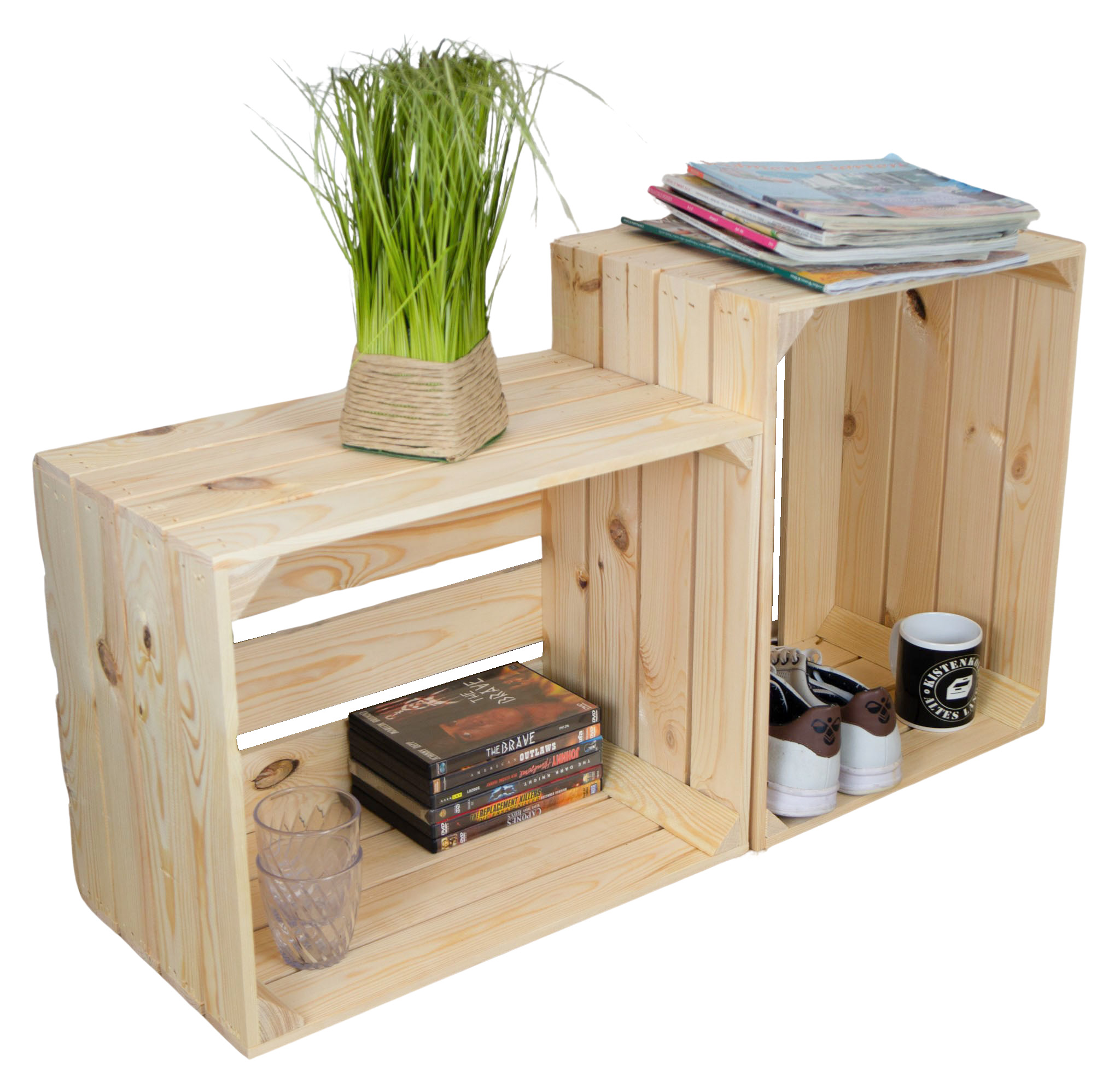 Holzkiste Johanna neu Natur 50x40x30cm