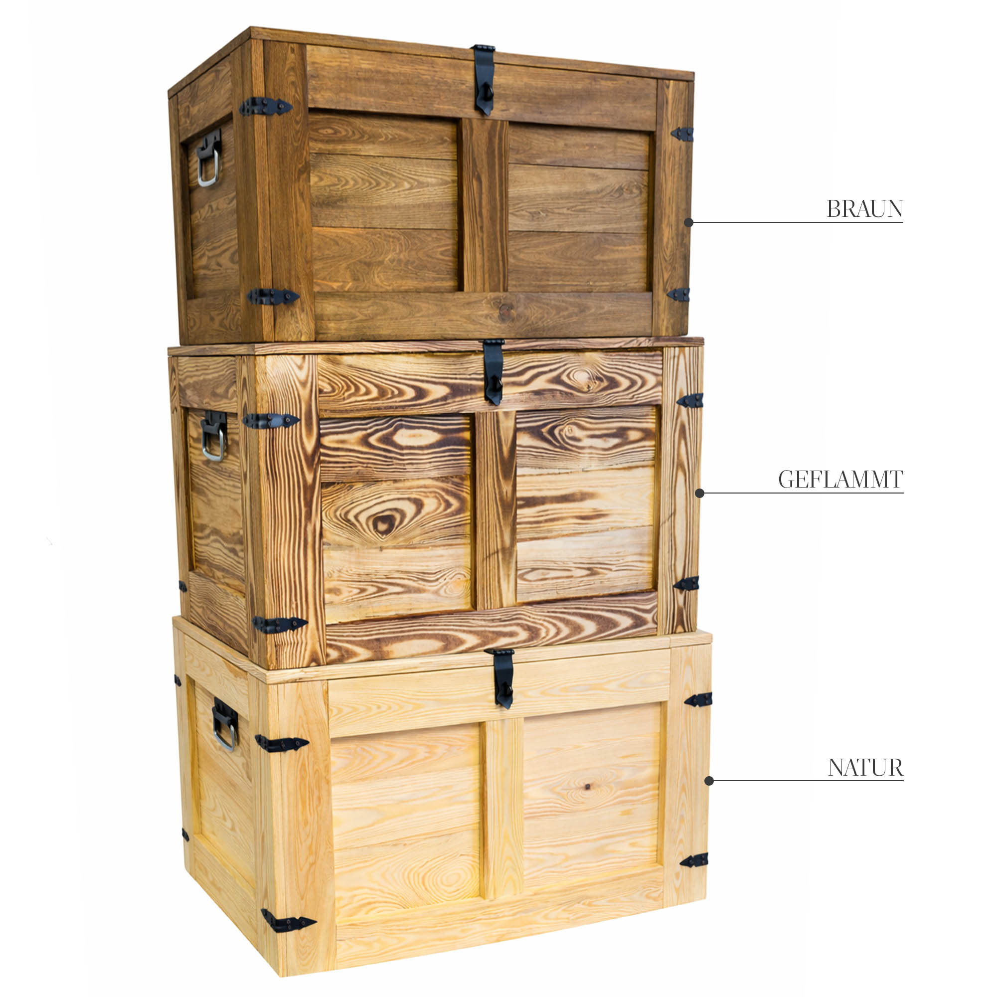 Grosse Holztruhe Oskar Palisander 80x45x47cm