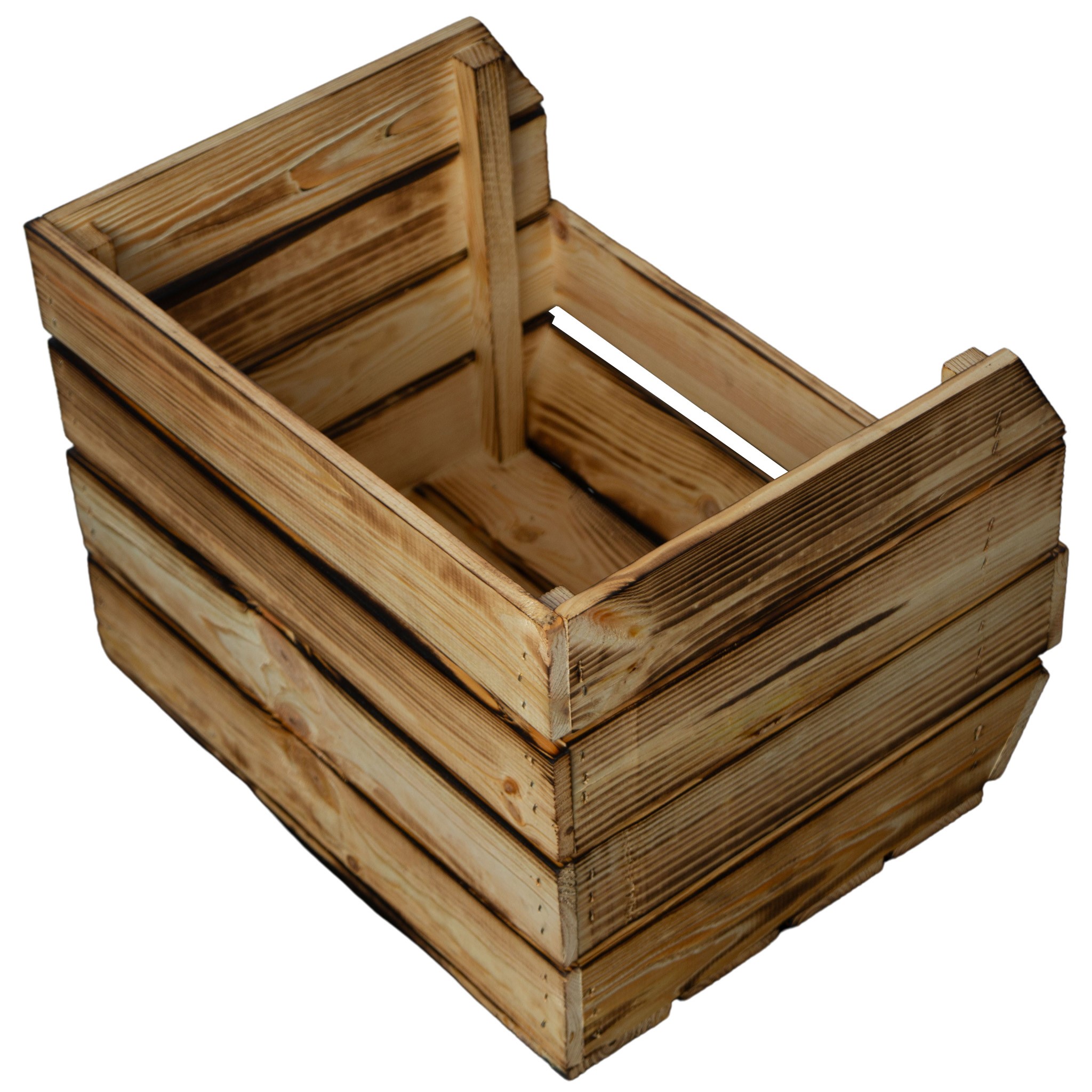 Regalkiste Olaf 40x33x30 cm in geflammt 3er Set Kartoffelsteige 40x33x30 cm in geflammt