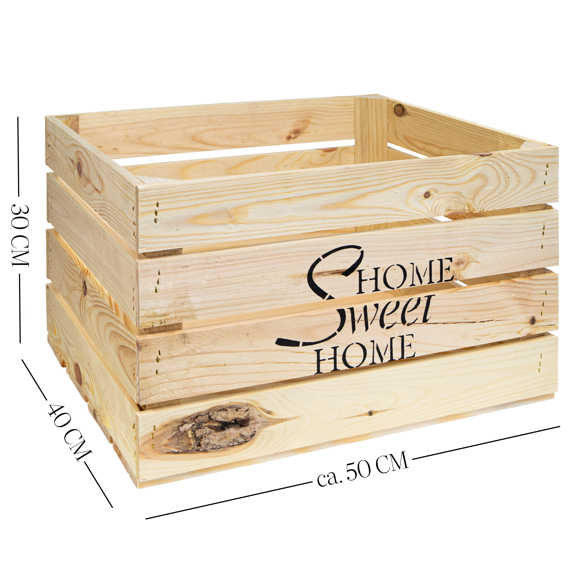 Obstkiste Home Sweet Home HSH Natur Neu