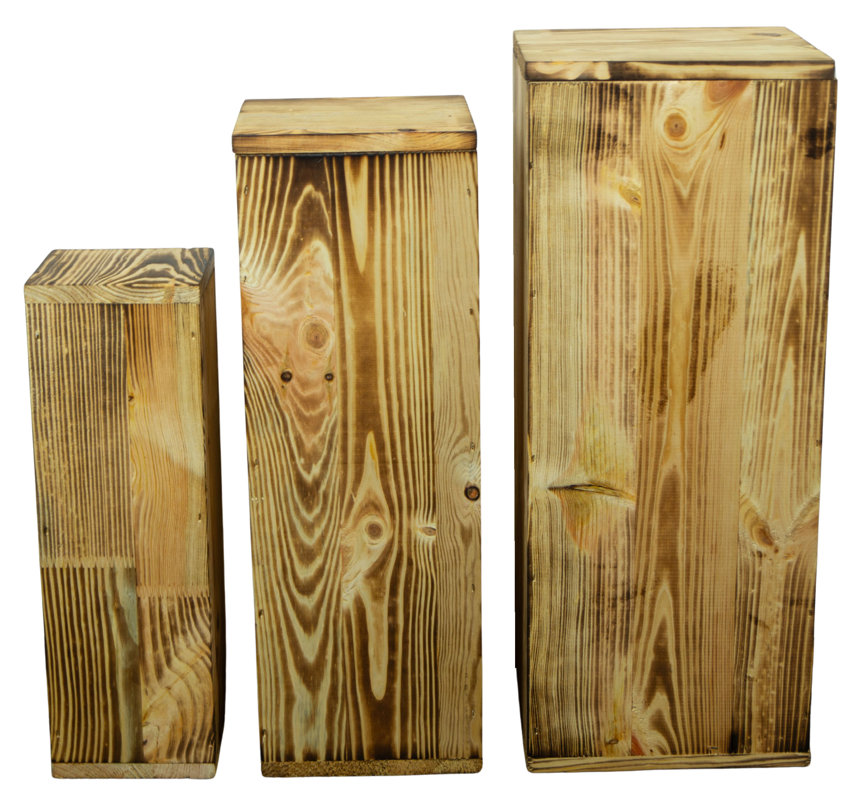 3er Set Dekosäulen viereckig in geflammt 24x24x60cm 3er Set Dekosäulen viereckig in geflammt 24x24x60cm