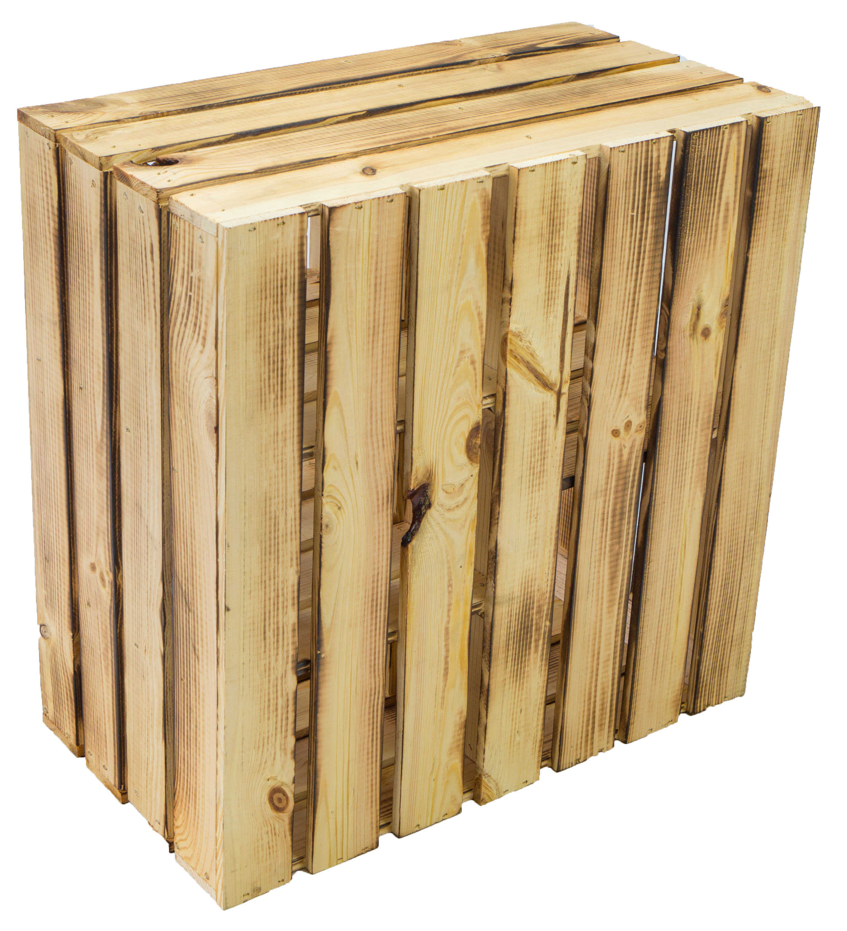 Großes Obstkisten Regal Bertha geflammt 55x55x30cm Großes Obstkisten Regal Bertha geflammt 55x55x30cm