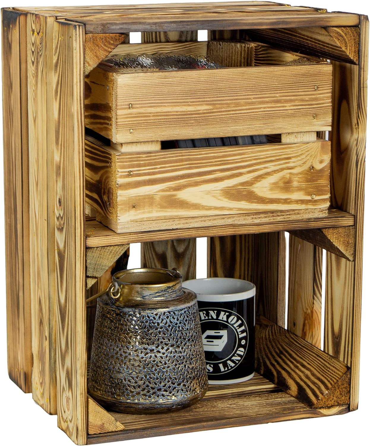 Holzkiste Bella geflammt40 x 30 x 25cm mit Schublade Lotta Holzkiste Bella geflammt40 x 30 x 25cm mit Schublade Lotta