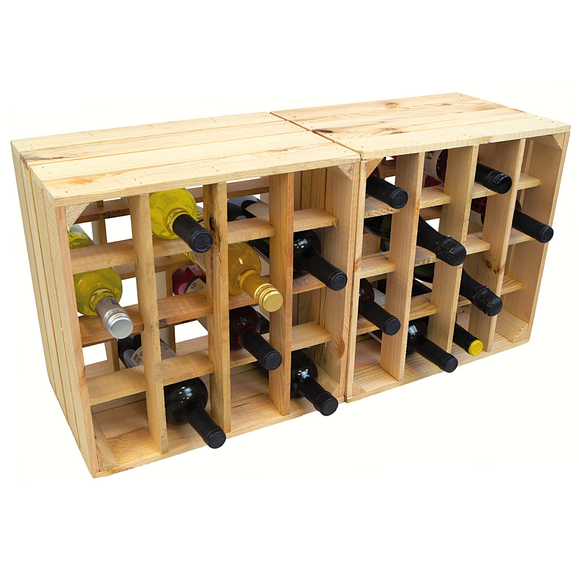 Weinregal "16er" Natur mit heller Einlage 40x40x27cm