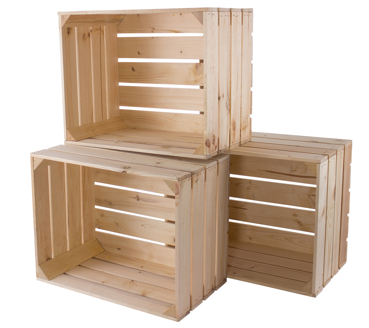 12x Neue helle Apfelkiste 50x40x30cm