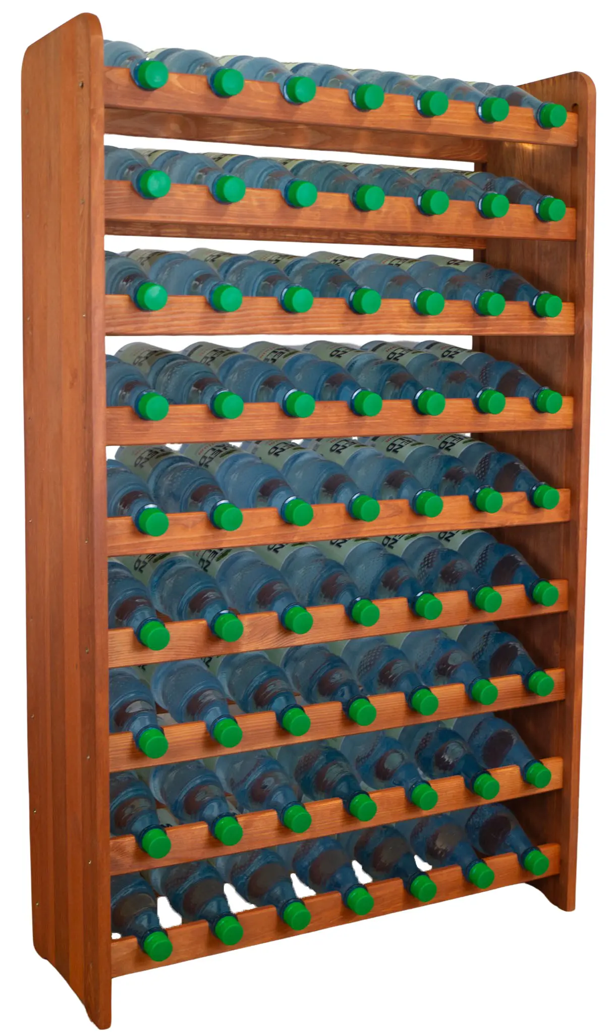 Flaschenregal für 63 Flaschen in ocker