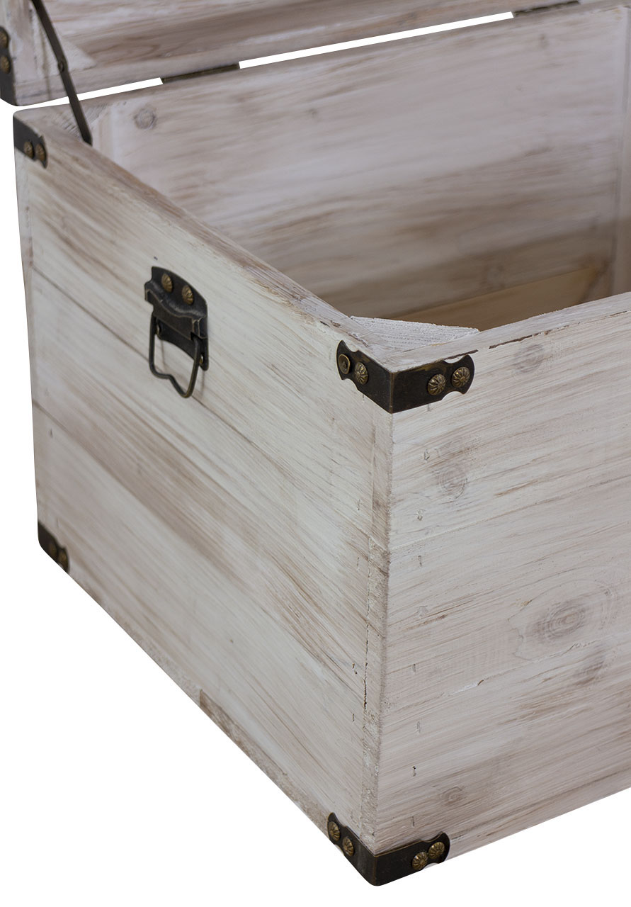Originelle Holzkiste mit Deckel / optisch sehr dekorativ / Einrichtung im Landhausstil / 45x35x35xcm