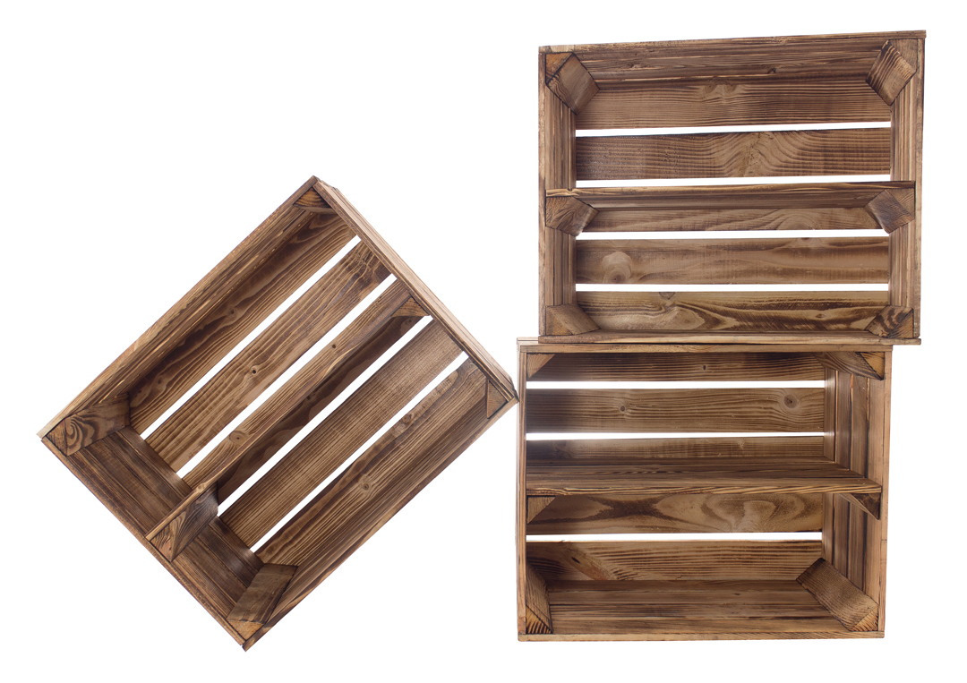 Geflammte Kiste für Schuh-und Bücherregal 50x40x30cm Geflammte Kiste für Schuh-und Bücherregal 50x40x30cm