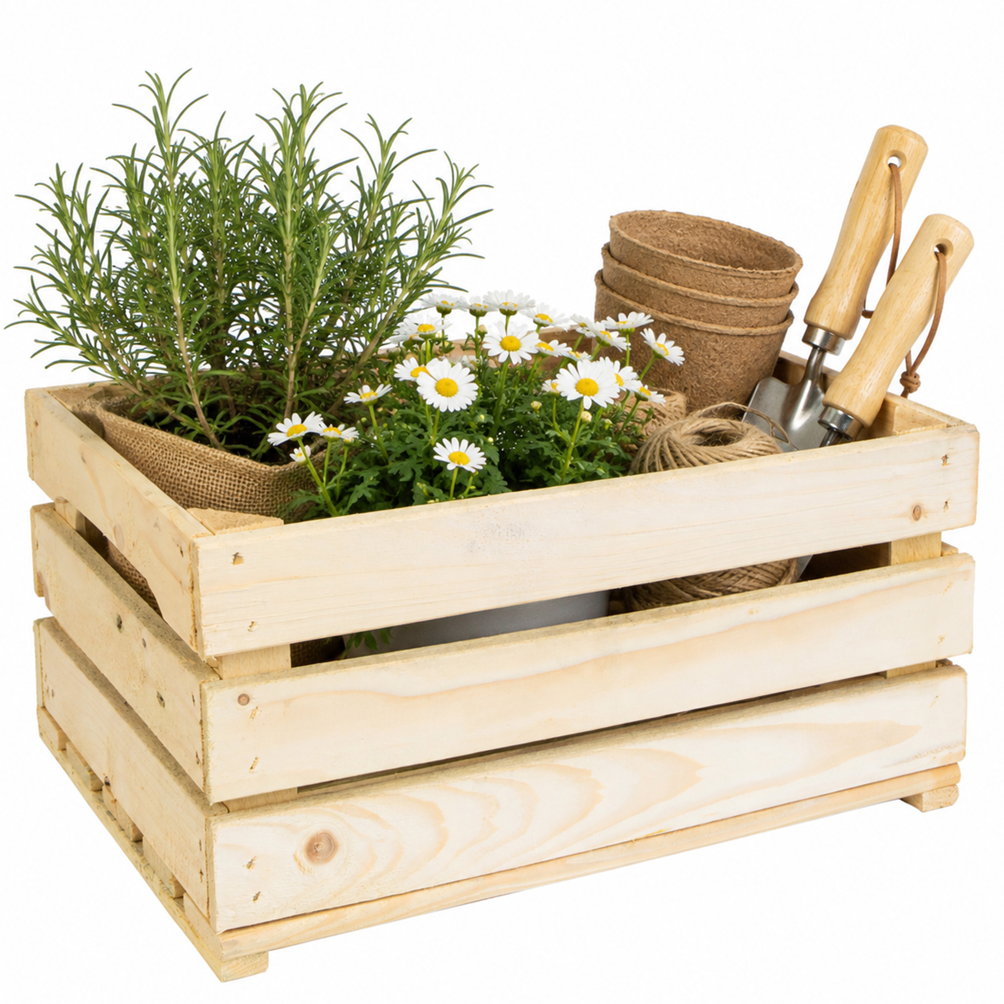 Holzkiste LASSE – Dekorative Aufbewahrungs- und Regalkiste aus Holz in Natur oder geflammt, 40 × 30 × 20 cm Natur