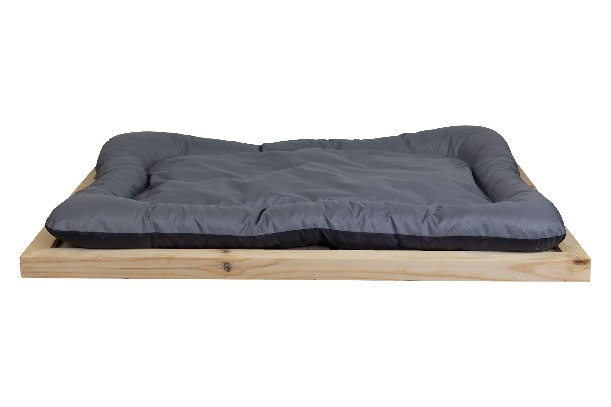 Holzunterlage XXL Hundebett geflammt optional mit grauem Kissen 110x70x4,5cm Holzunterlage XXL Hundebett geflammt optional mit grauem Kissen 110x70x4,5cm
