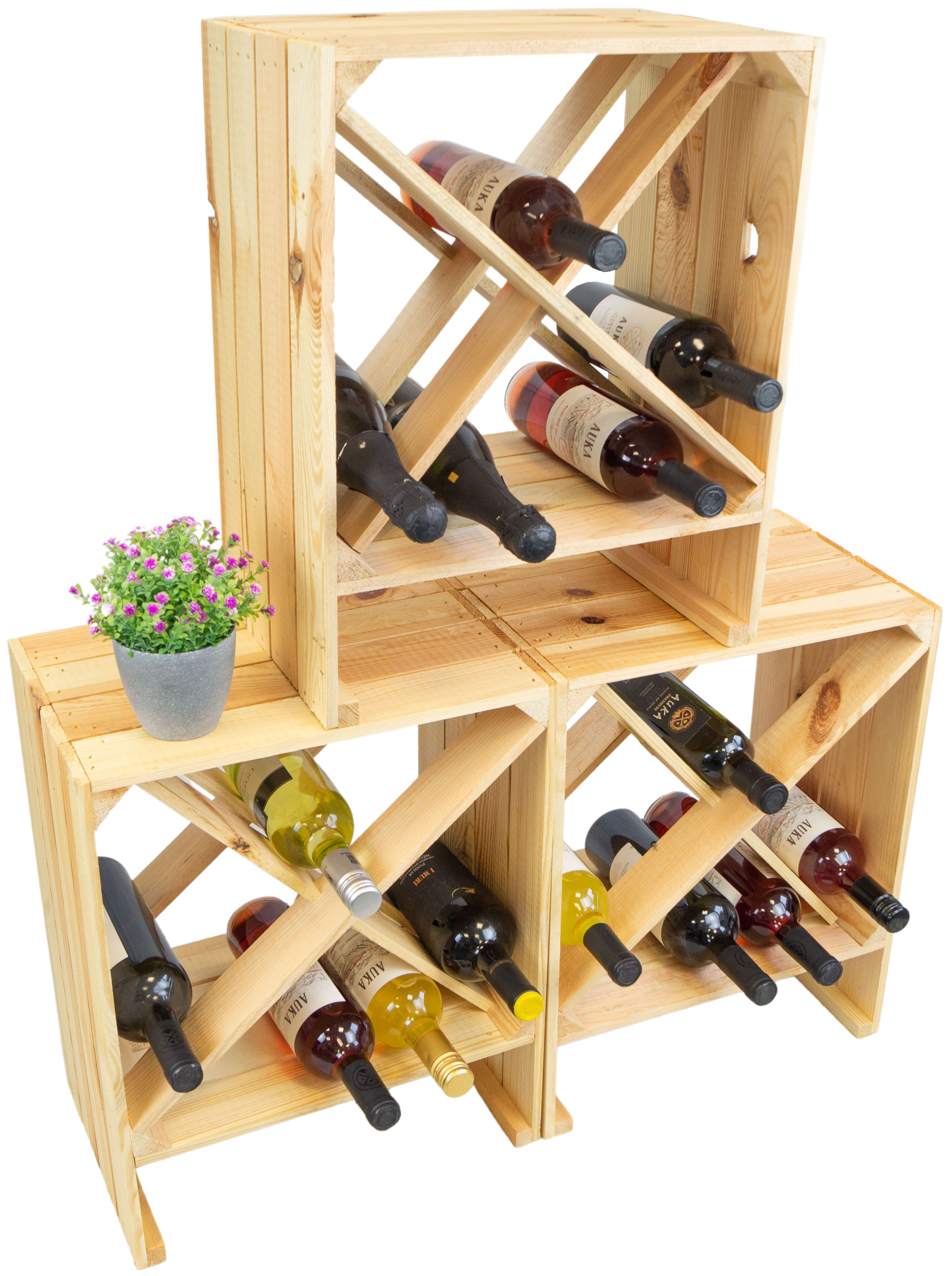 Weinregal "X" natur zur Flaschenlagerung weiß 50x40x27cm" Weinregal "X" natur zur Flaschenlagerung weiß 50x40x27cm"