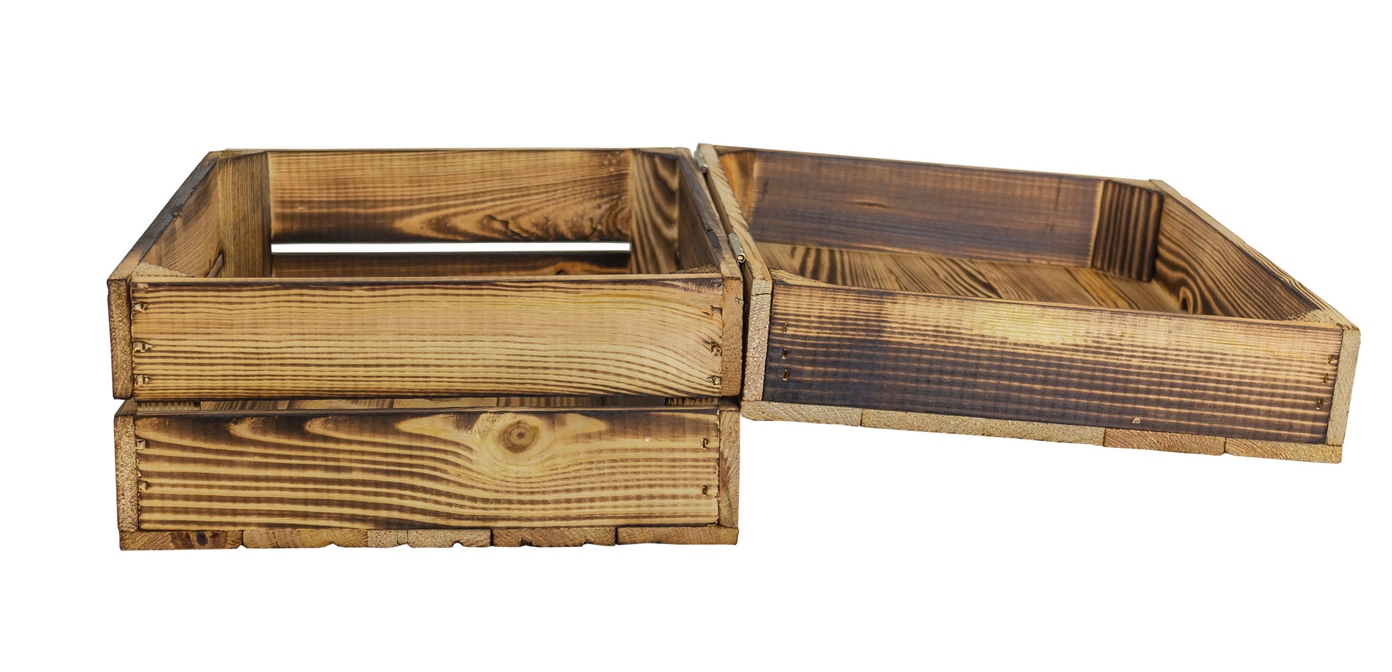 Geflammte Holztruhe als Geschenkbox oder Erinnerungskiste M 40x32x22cm