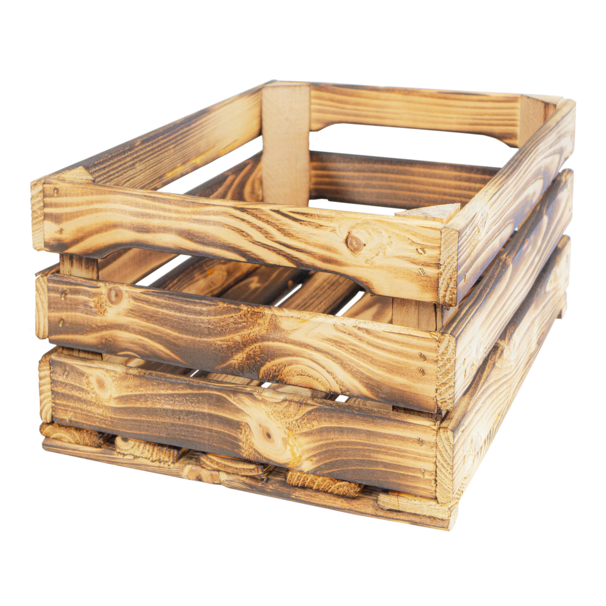Holzkiste LASSE – Dekorative Aufbewahrungs- und Regalkiste aus Holz in Natur oder geflammt, 40 × 30 × 20 cm Geflammt Holzkiste LASSE – Dekorative Aufbewahrungs- und Regalkiste aus Holz in Natur oder geflammt, 40 × 30 × 20 cm Geflammt