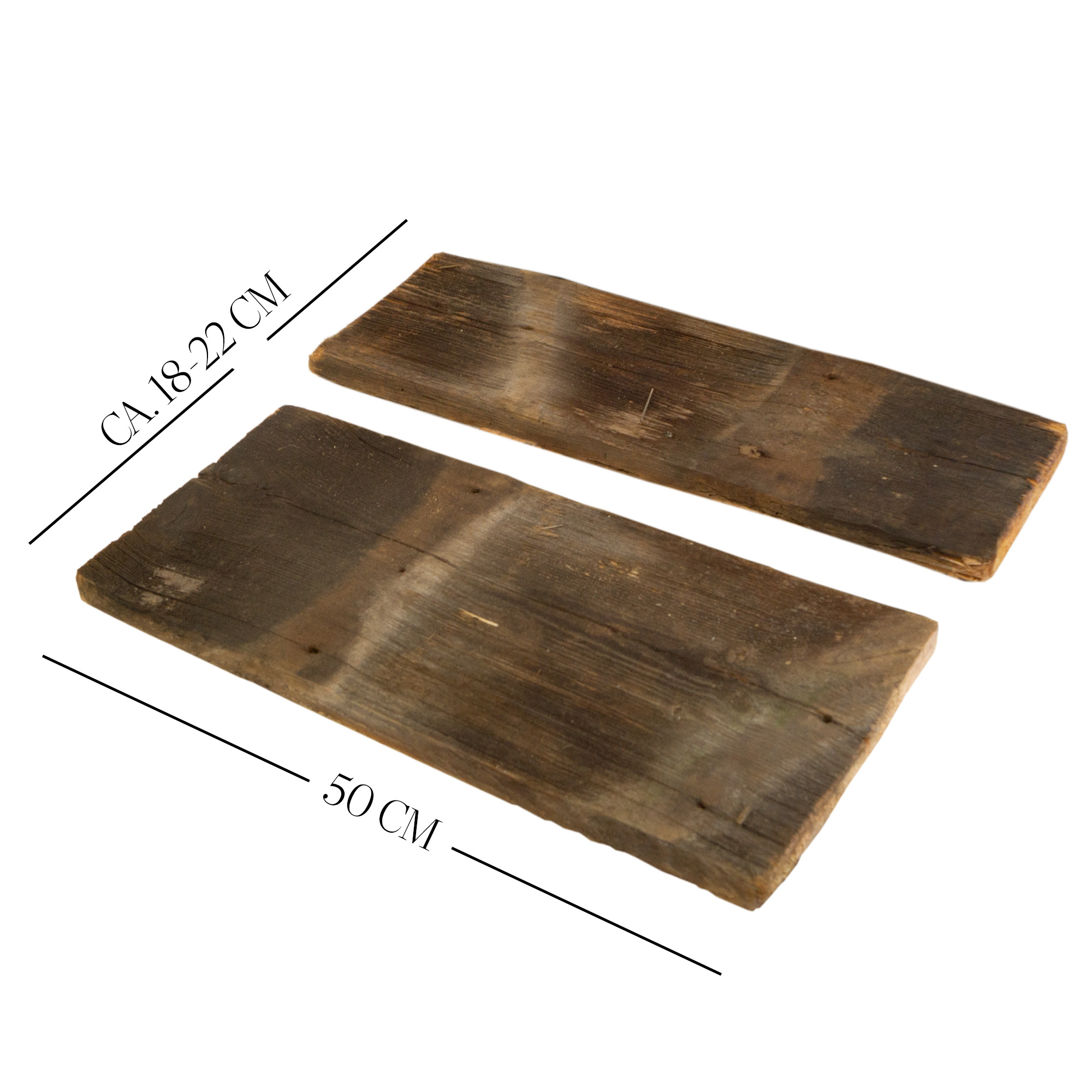2er Set Holzplanken 100 Jahre alt 100 x 12-18cm 2er Set Holzplanken 100 Jahre alt 50 x 18-22cm