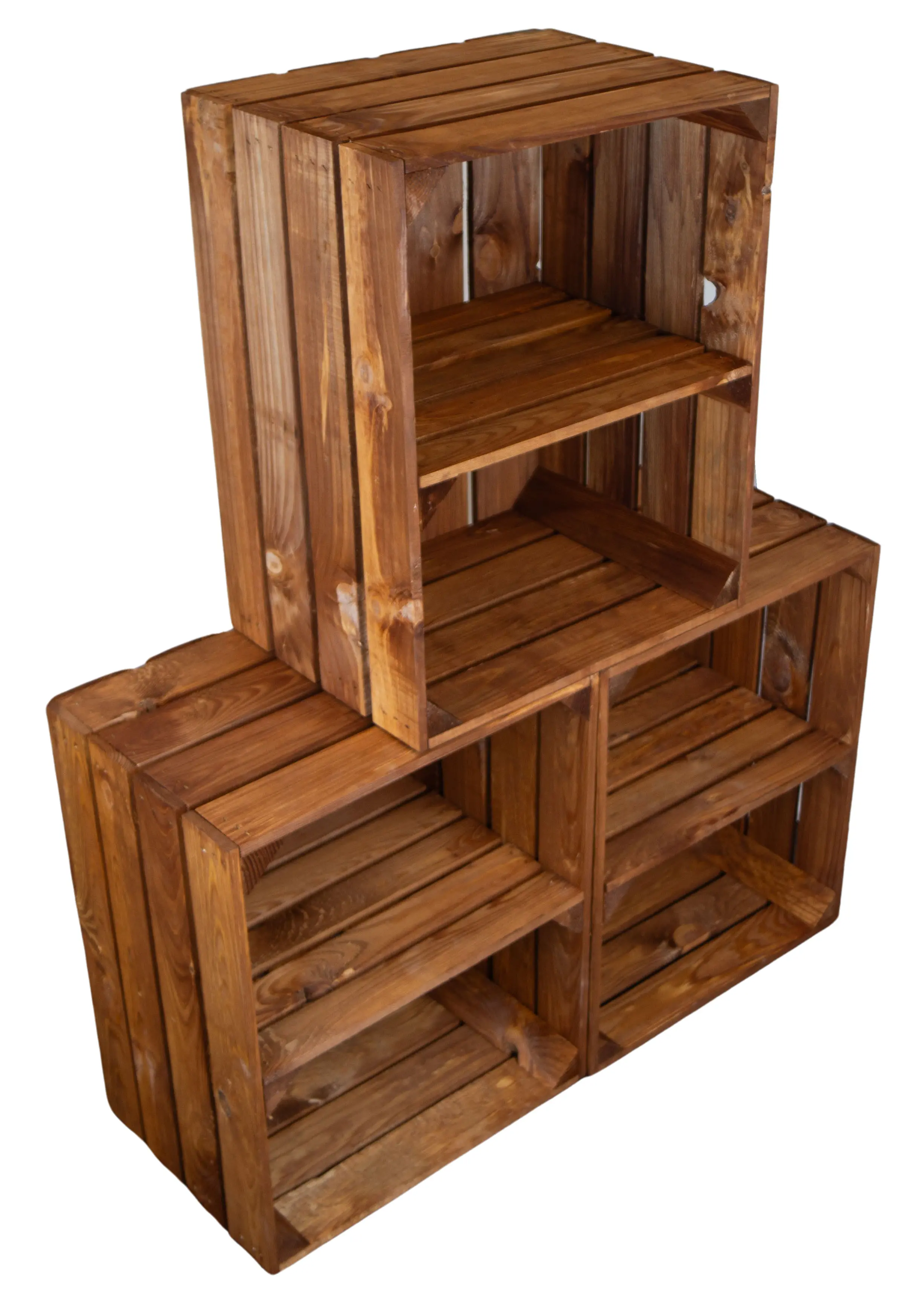 Obstkiste Ocker Quer als Schuh- und Bücherregal 50x40x30cm