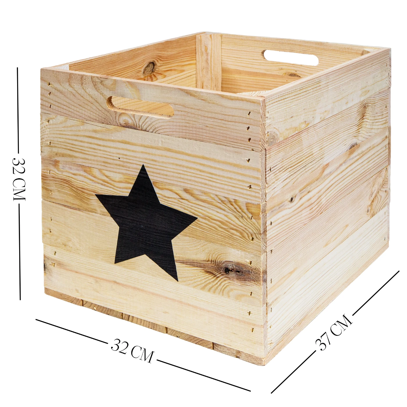 Aufbewahrungskiste Kallax Natur Stern schwarz passend für Kallax und Expeditregale Regaleinsatz