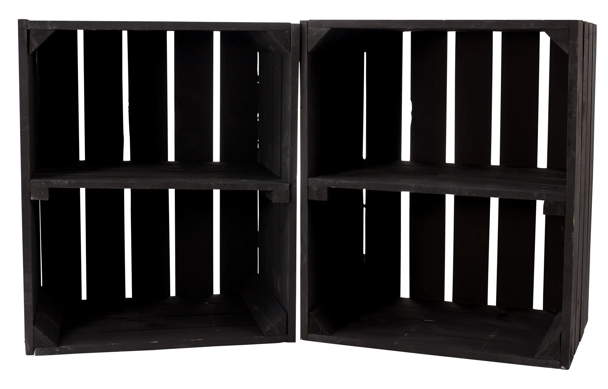 Schwarze Regalkiste "Quer" 50x40x30cm