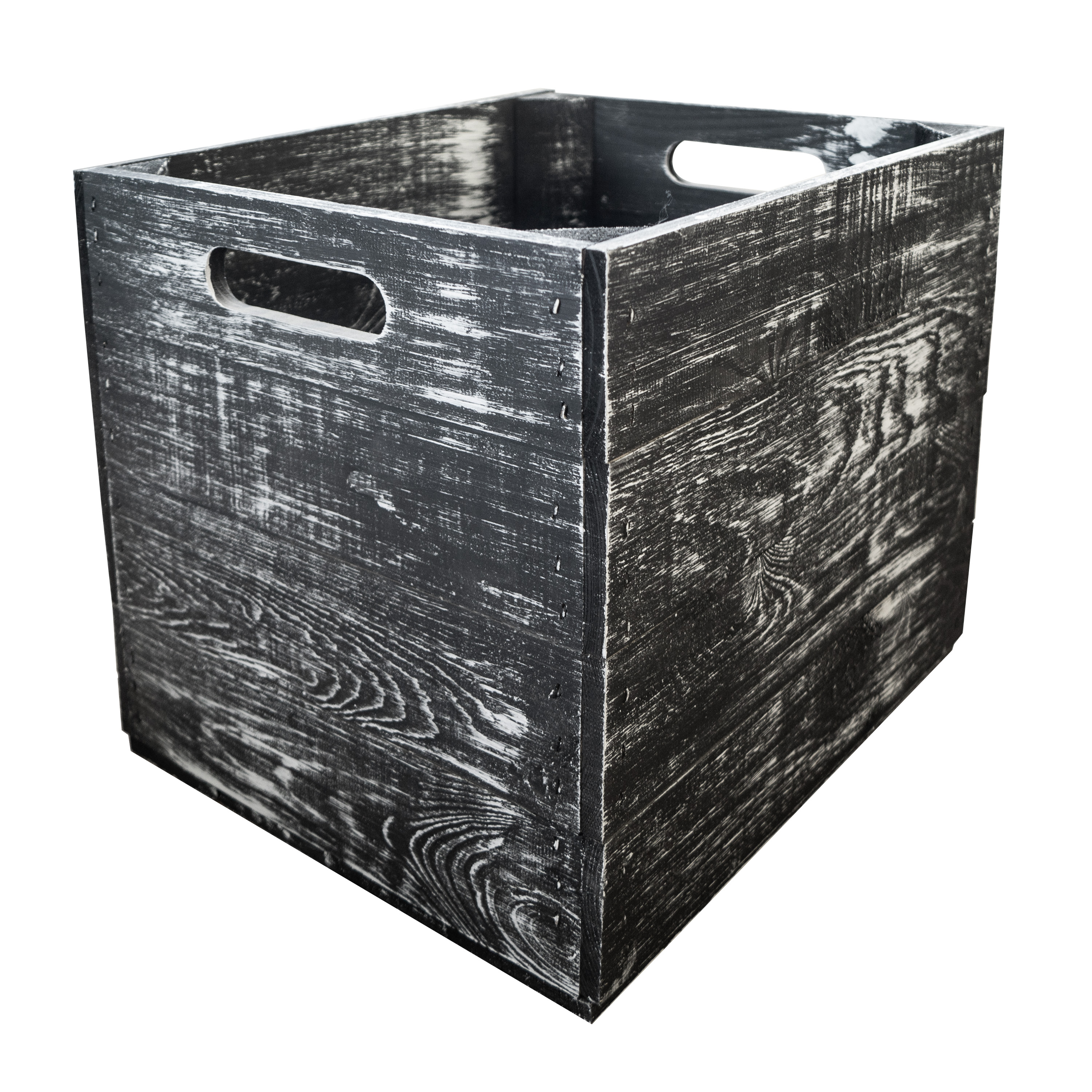 4er Set - Holzkiste "shabby schwarz" 33x37,5x32,5cm