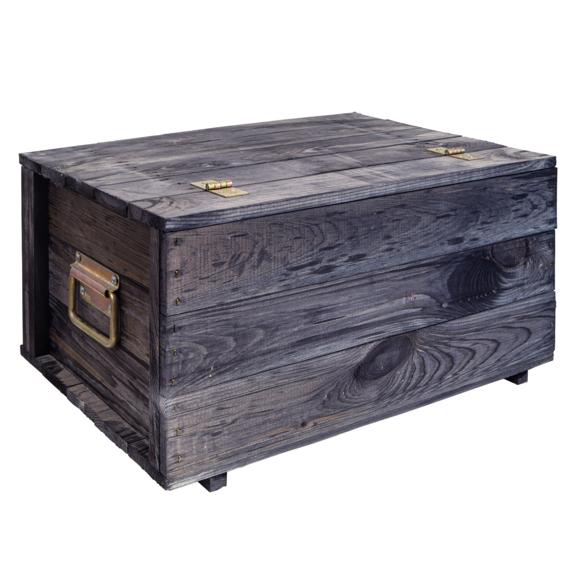 5_Hugo_schwarz_hinten.jpg Truhe Hugo Vintage schwarz mit Deckel 50 x 36 x 26cm