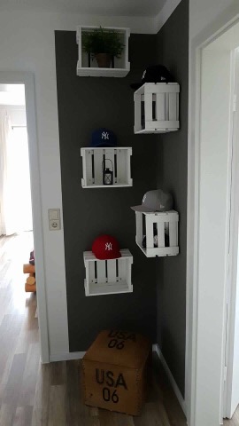 Mini-Weinkiste in weiß 34x23x19cm