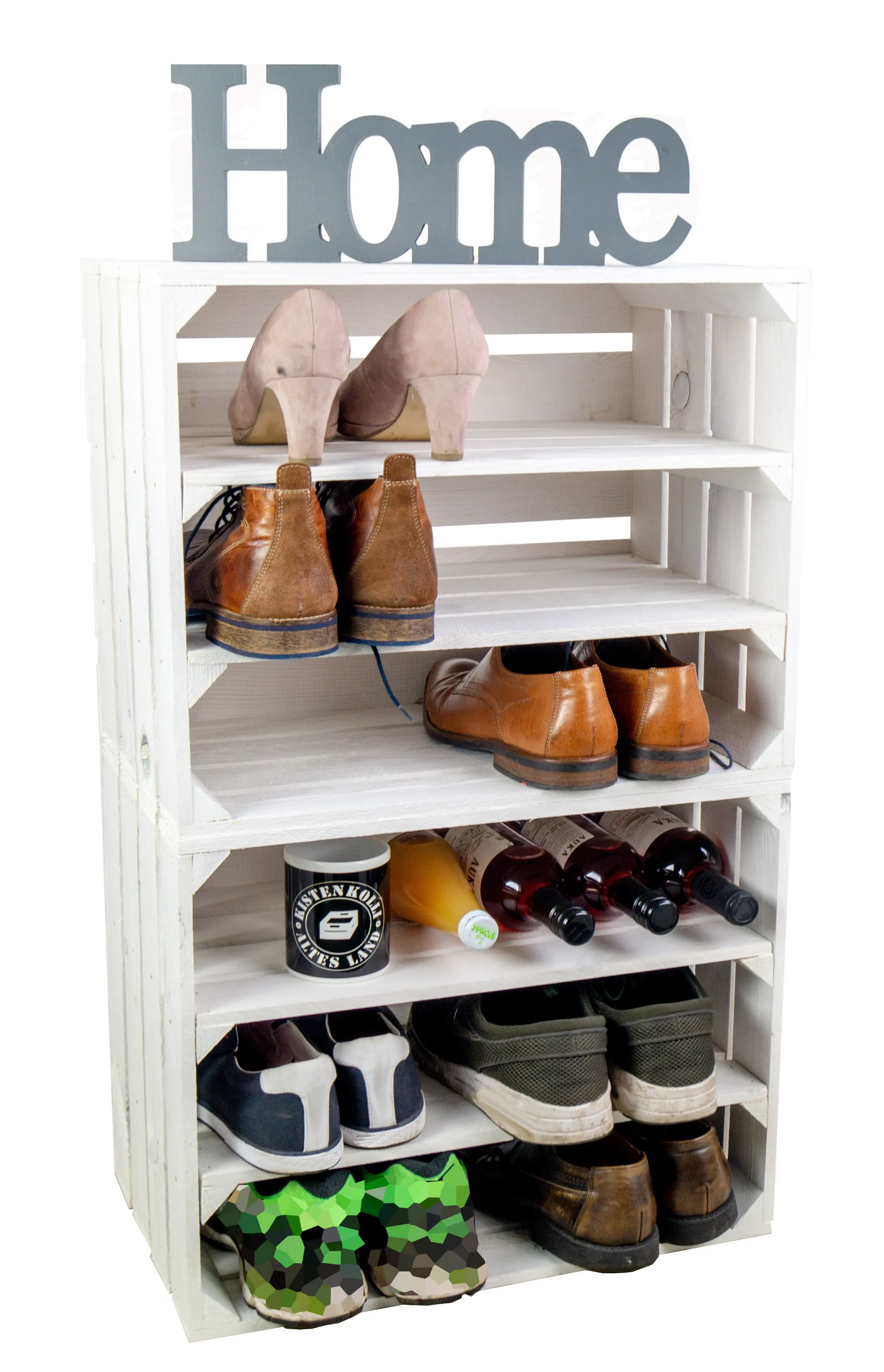 Regalkiste WEIß "Johanna" doppelt LÄNGS