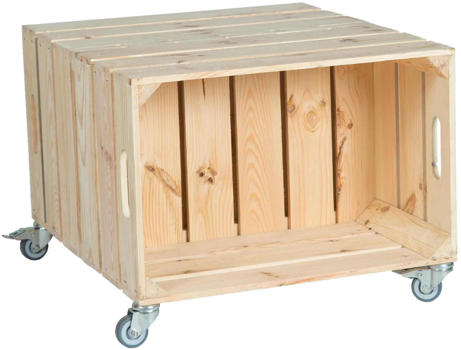 kleiner Obstkistentisch Elfriede Natur inkl. Rollen