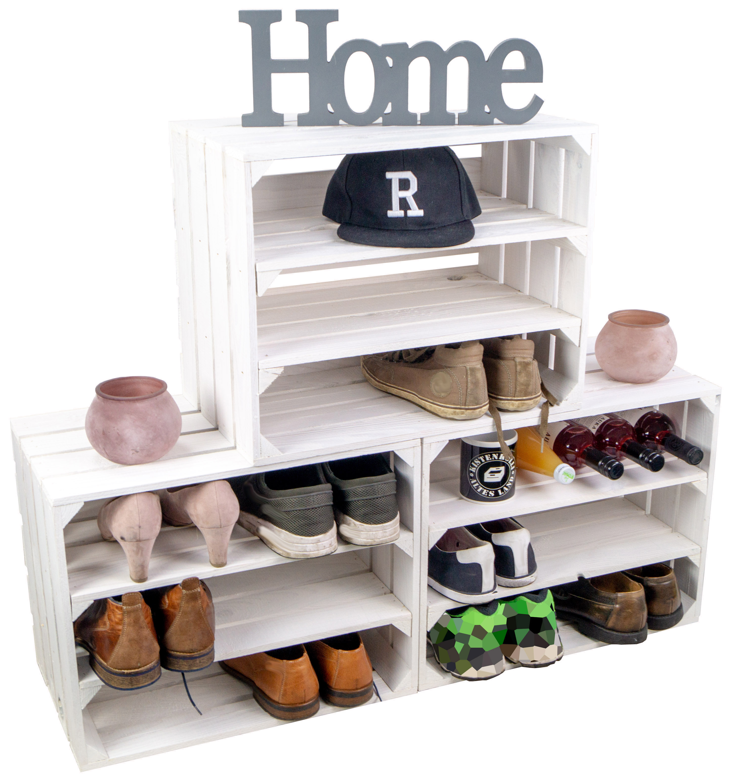 Regalkiste WEIß "Johanna" doppelt LÄNGS Regalkiste WEIß "Johanna" doppelt LÄNGS