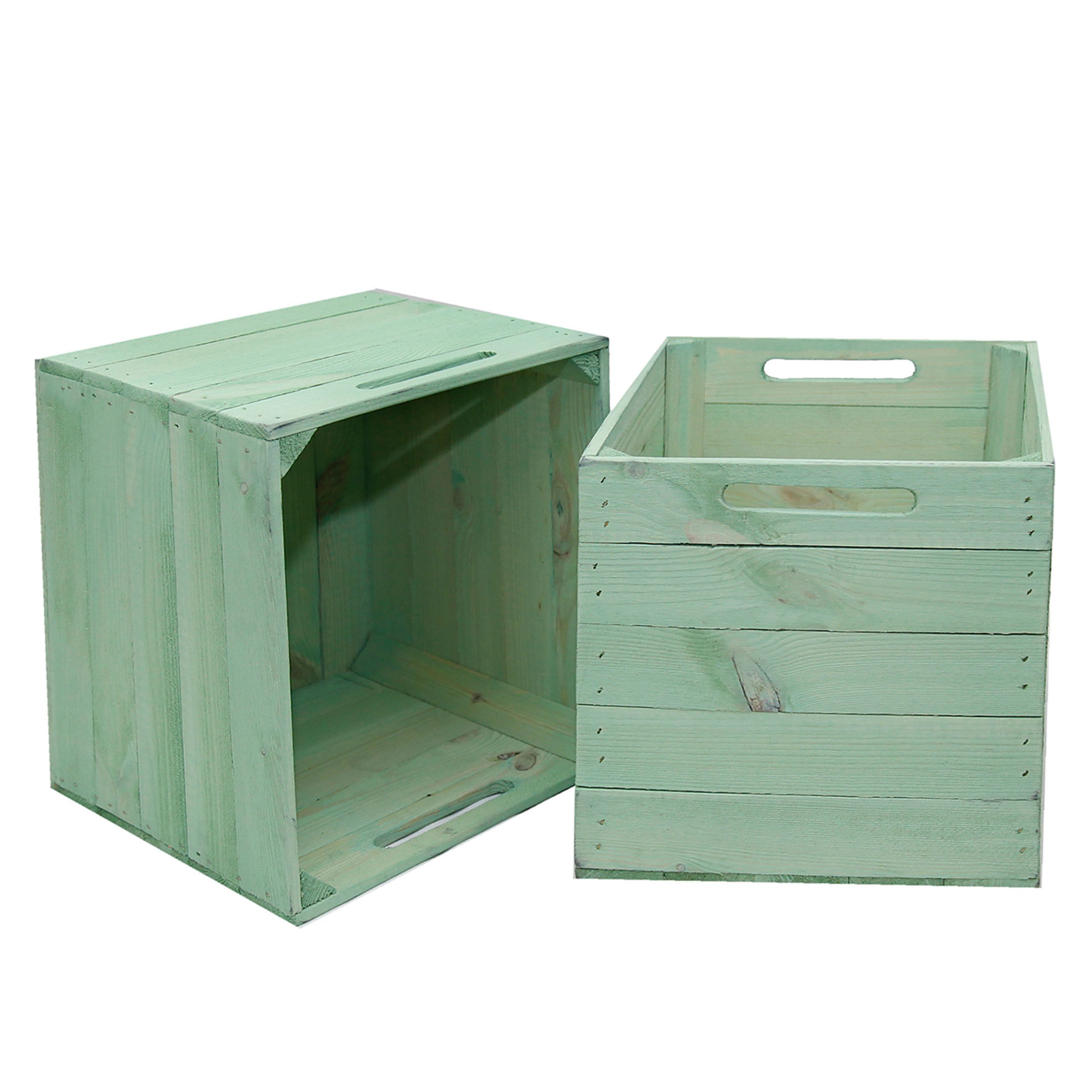 Holzkiste in Mint-Grün für Kallax Regale 33x37,5x32,5cm Holzkiste in Mint-Grün für Kallax Regale 33x37,5x32,5cm