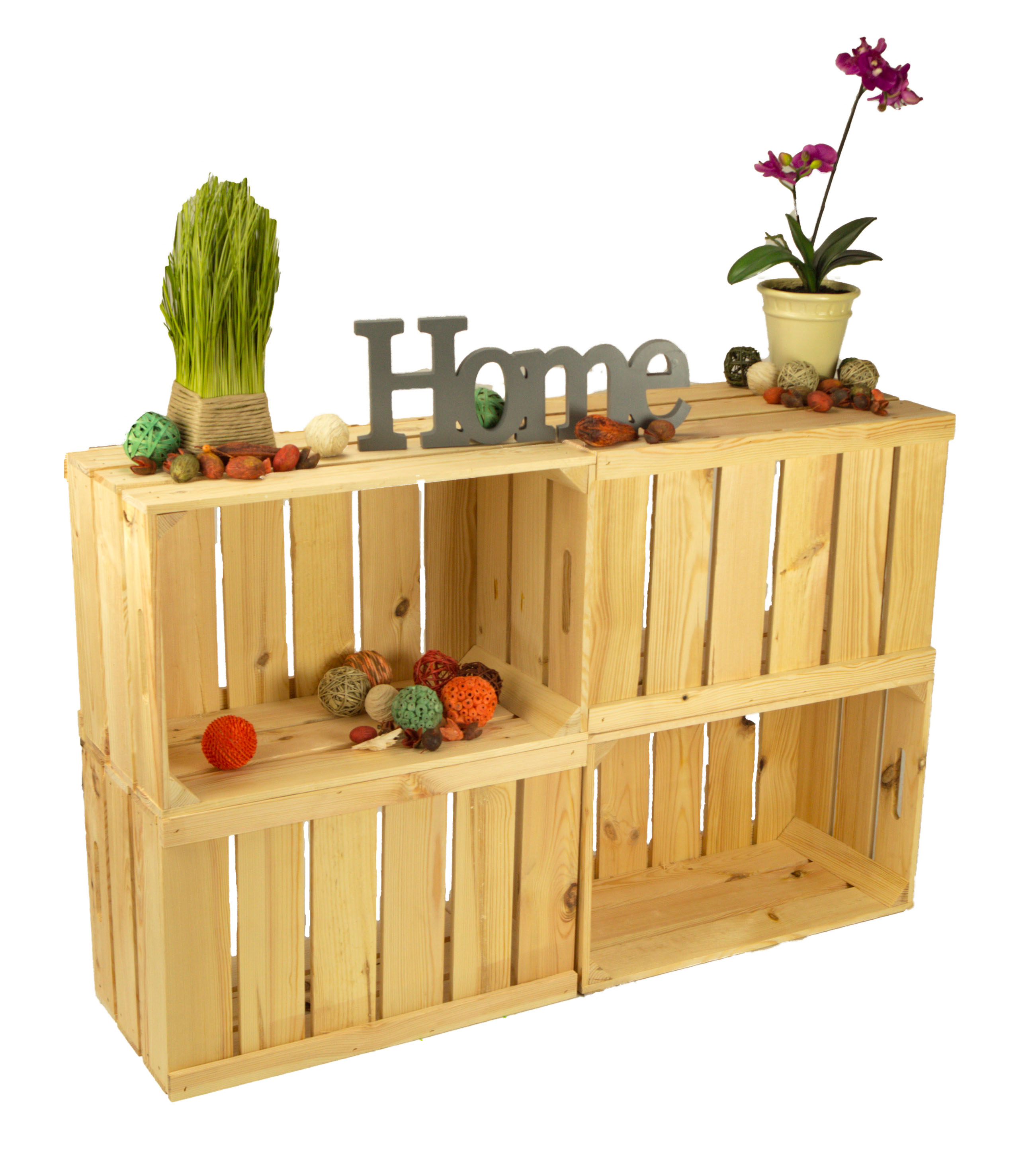 Neue helle Holzkiste Elfriede 54x35x30 cm