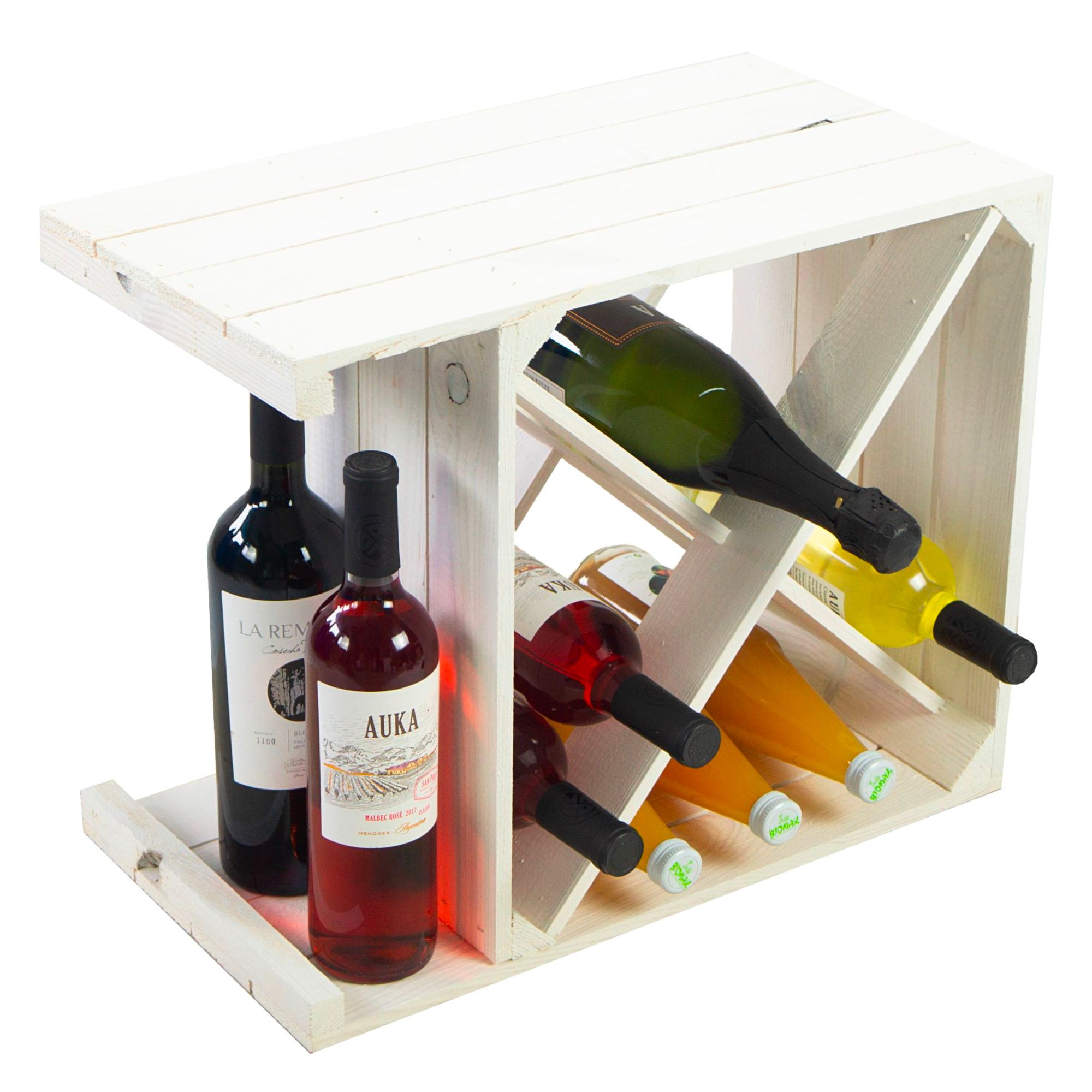 Weinregal "X" zur Flaschenlagerung weiß 50x40x27cm