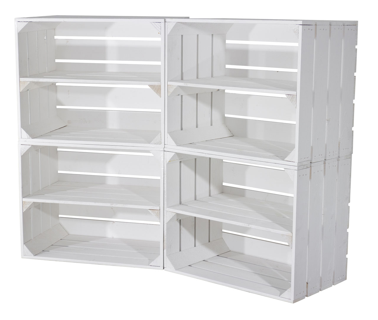 Weiße Kiste als Schuh- und Bücherregal 50x40x30cm