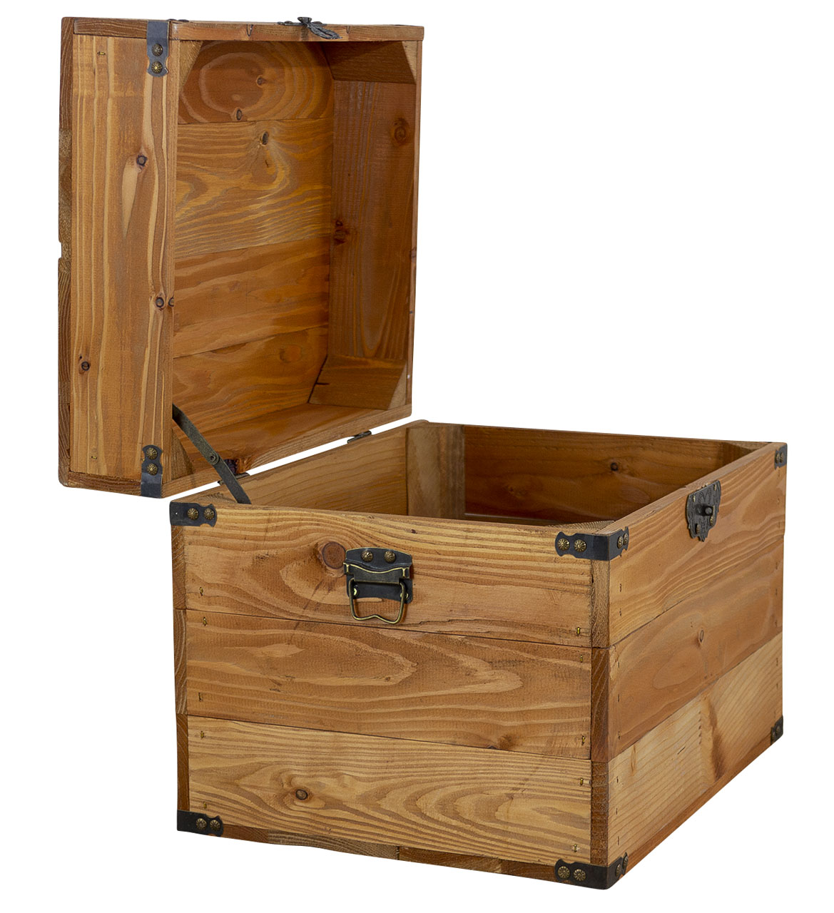 Kleine Holzkiste mit Deckel im schönen Braunton 45x35x35xcm