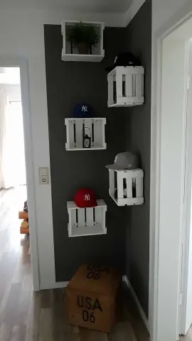 Mini-Weinkiste in weiß 34x23x19cm