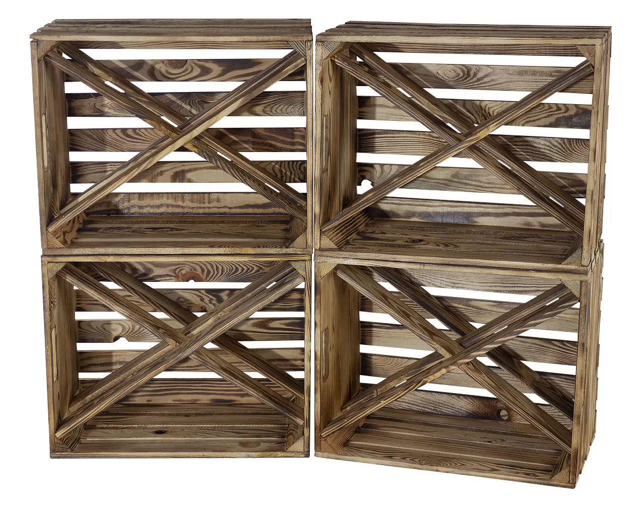 Geflammte Kiste JOHX als Flaschenregal 50x40x23cm