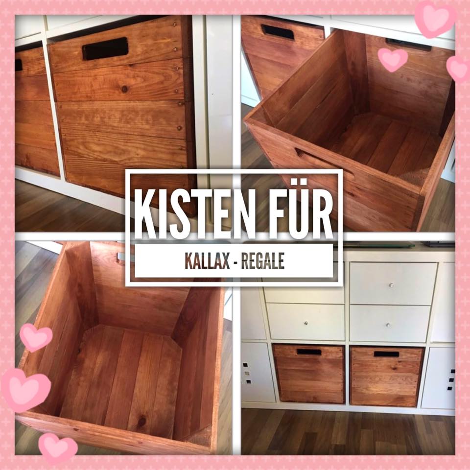4er Paket Holzkiste "used" für Kallax Regale