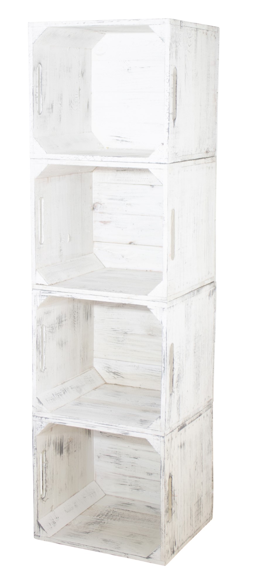 4x Holzkiste "shabby weiß" inkl. Klettfunktion 4x Holzkiste "shabby weiß" inkl. Klettfunktion