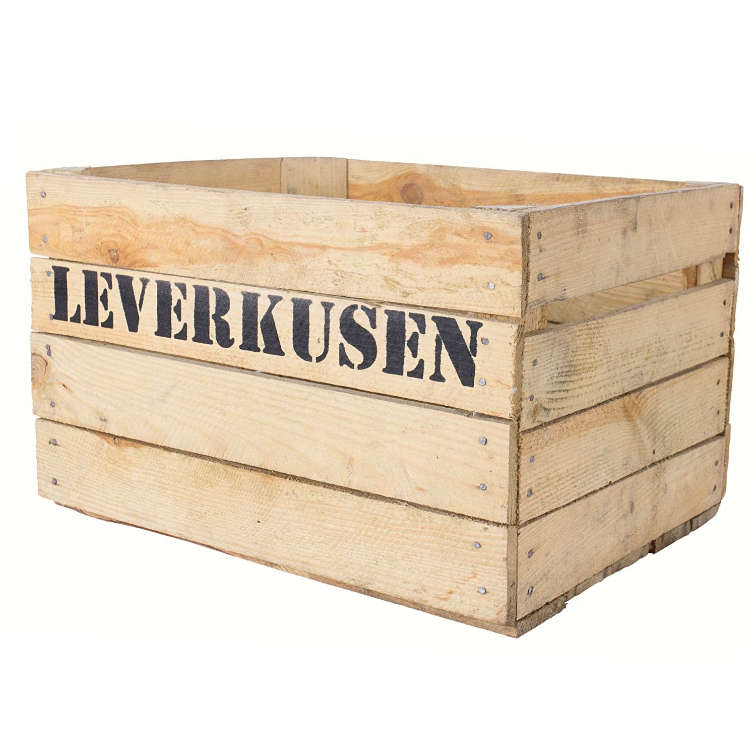 Apfelkiste mit Aufdruck "Leverkusen" 50x40x30cm Apfelkiste mit Aufdruck "Leverkusen" 50x40x30cm
