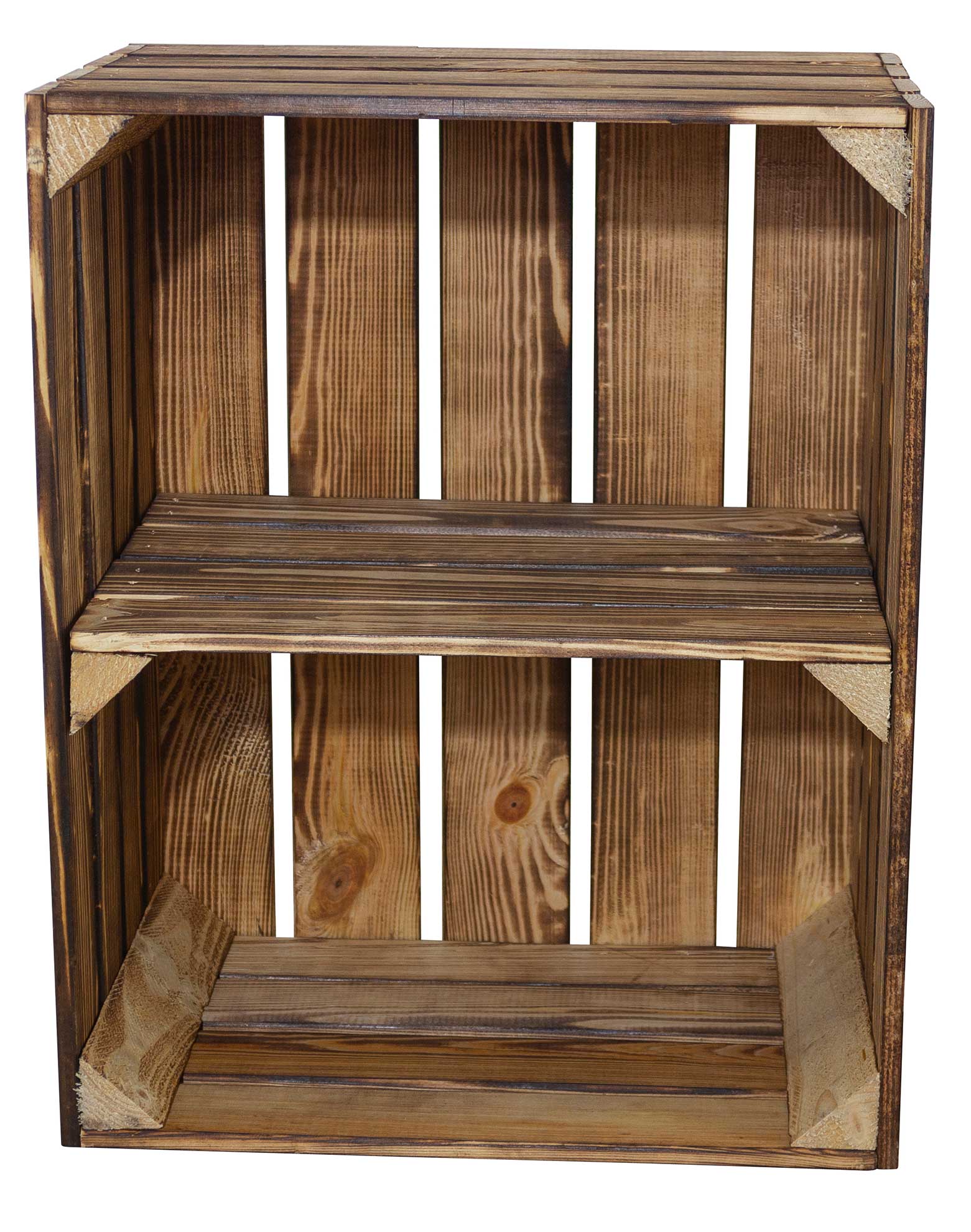 Geflammte Kiste für Schuh-und Bücherregal "quer" 50x40x30cm Geflammte Kiste für Schuh-und Bücherregal "quer" 50x40x30cm