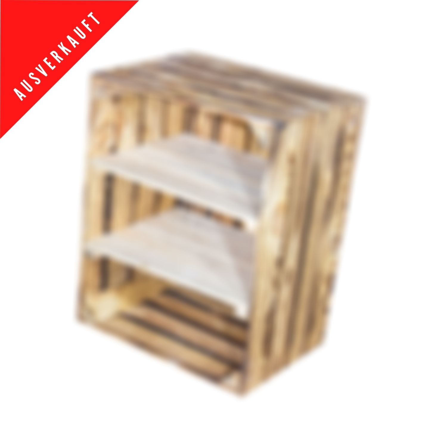 Geflammte Holzkiste mit 2 Mittelbretter in natur -quer- 50x40x30cm