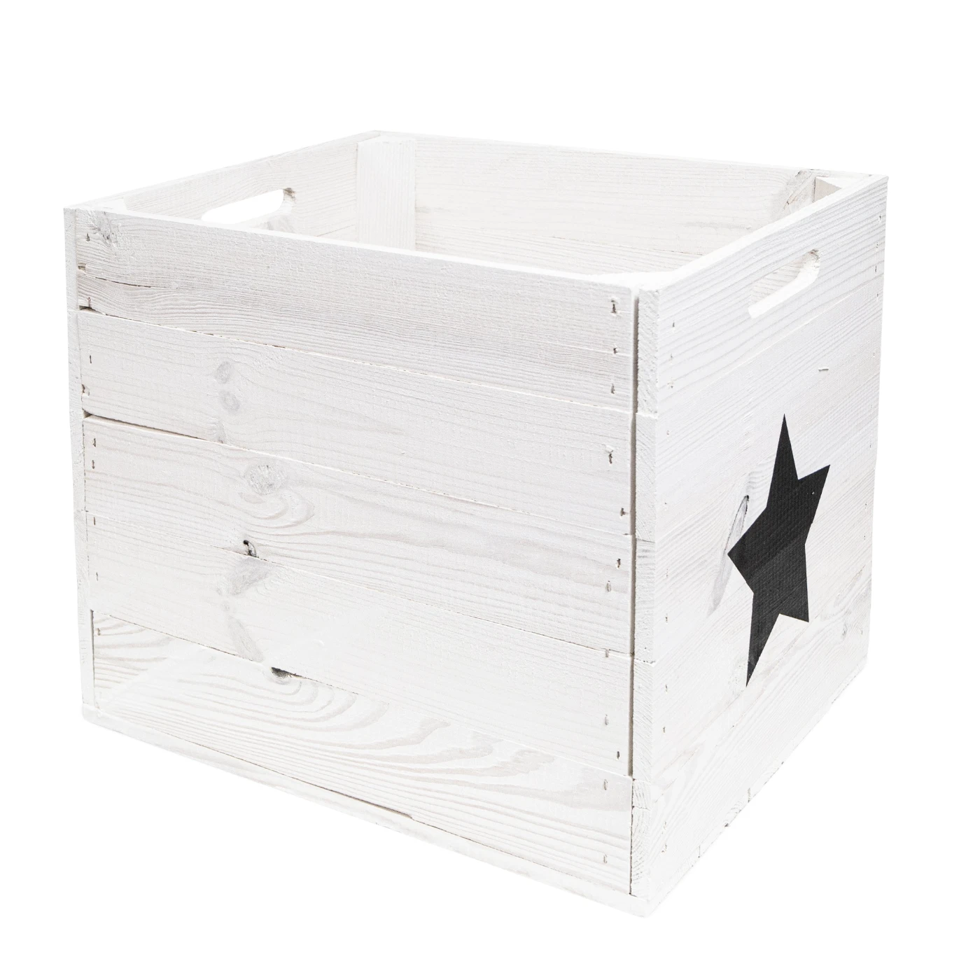 Aufbewahrungskiste Kallax weiß Stern schwarz passend für Kallax und Expeditregale Regaleinsatz