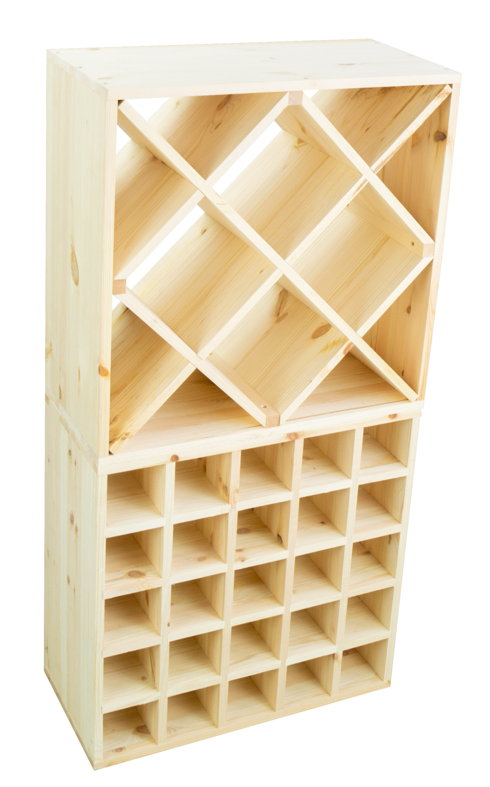 Großes Weinregal Natur 52 x 52 "25er" grosses Weinregal Natur 52 x 52 "X"