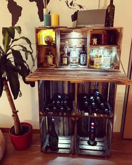 Geflammte Wand Hängebar mit Arbeitsplatte 81x41x31cm Geflammte Wand Hängebar mit Arbeitsplatte 81x41x31cm