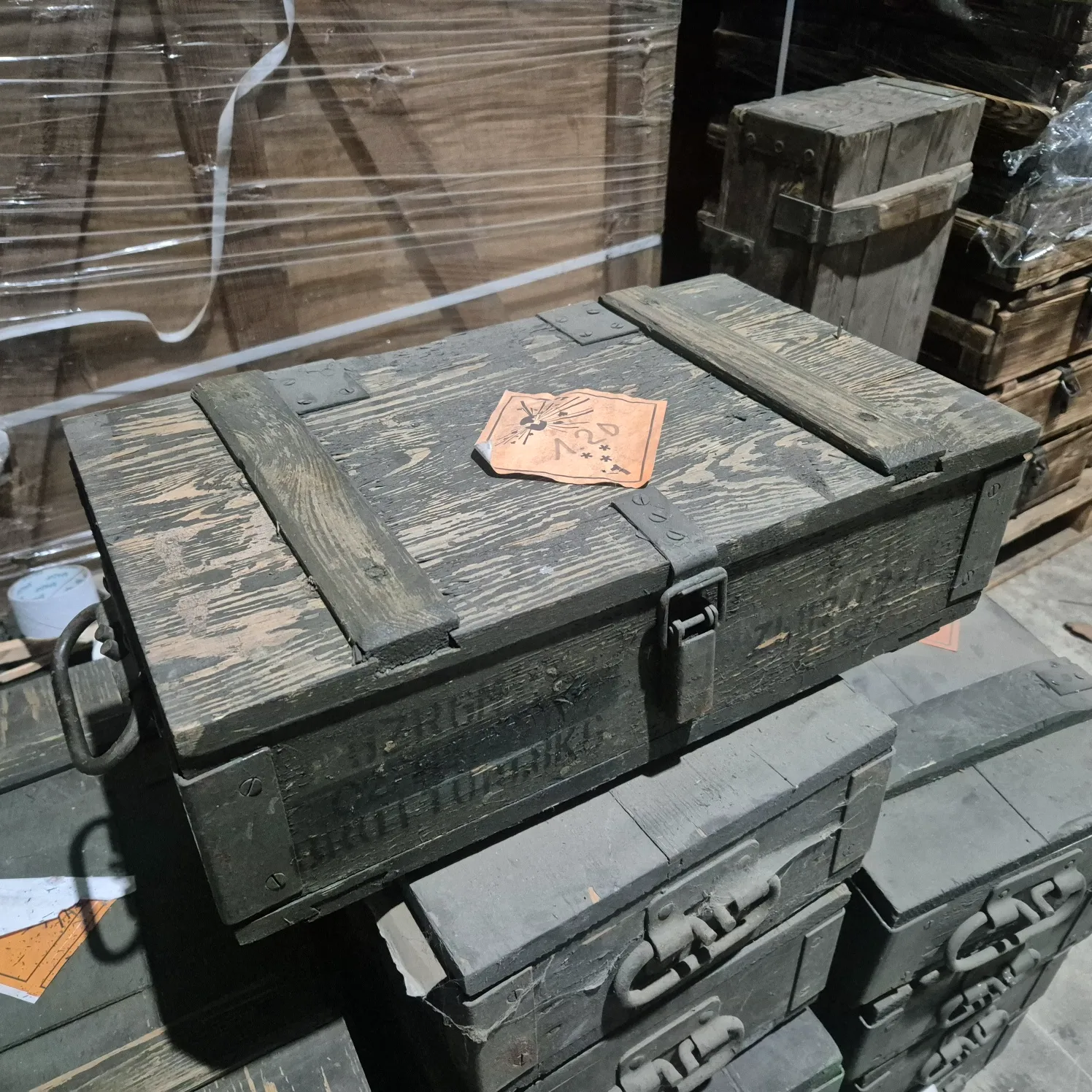 Munitionskiste F-1 B WARE Aufbewahrungskiste Militärkiste Munitionsbox  Holzbox