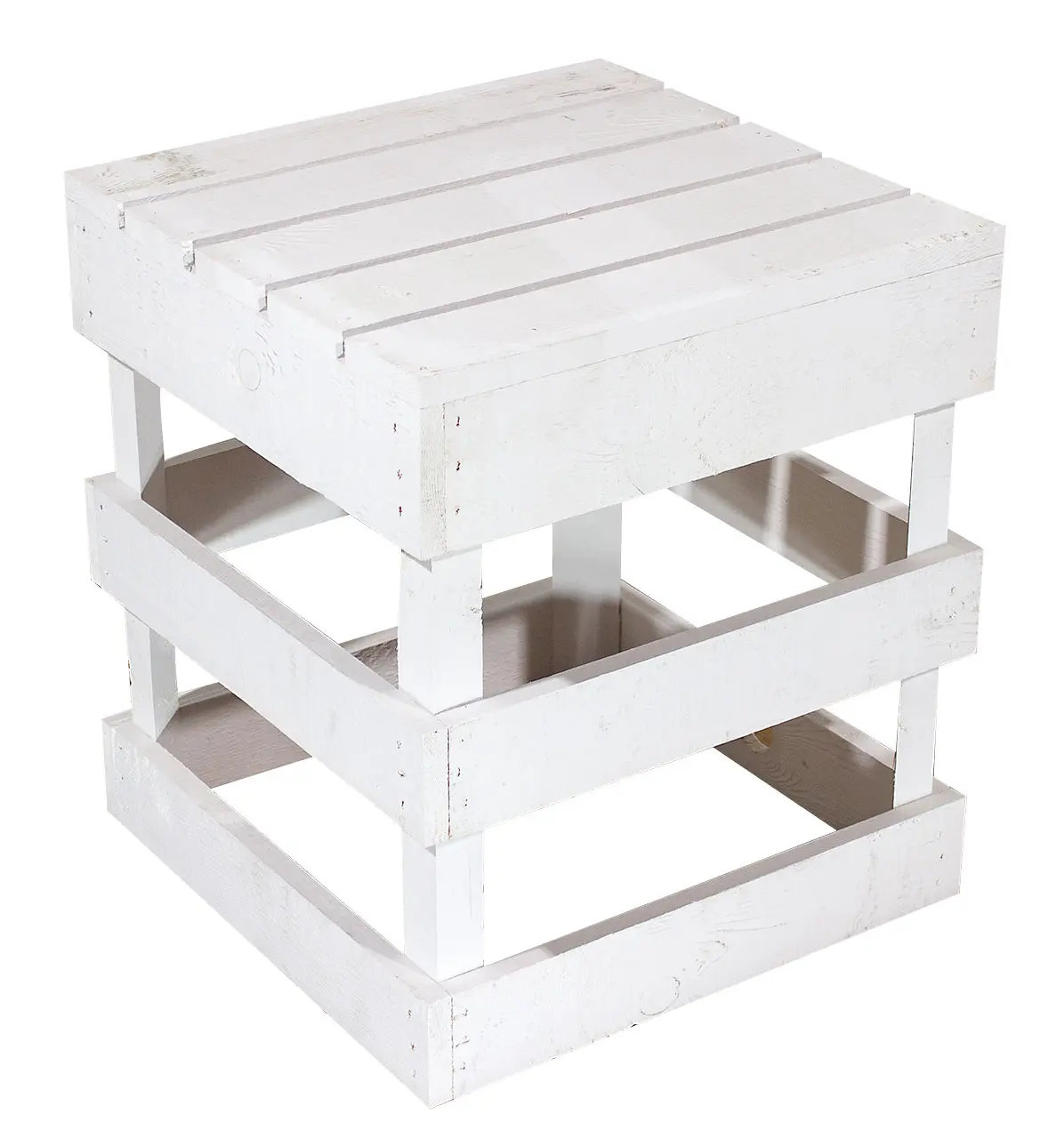 Weißer Hocker 42x42x45cm