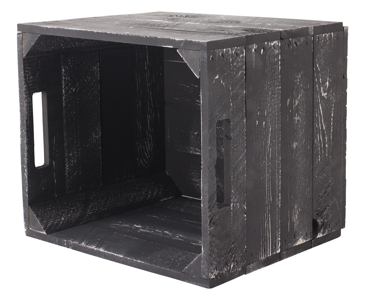 4 Stk. Holzkiste "Shabby Schwarz" für Kallax Regale 33x37,5x32,5cm