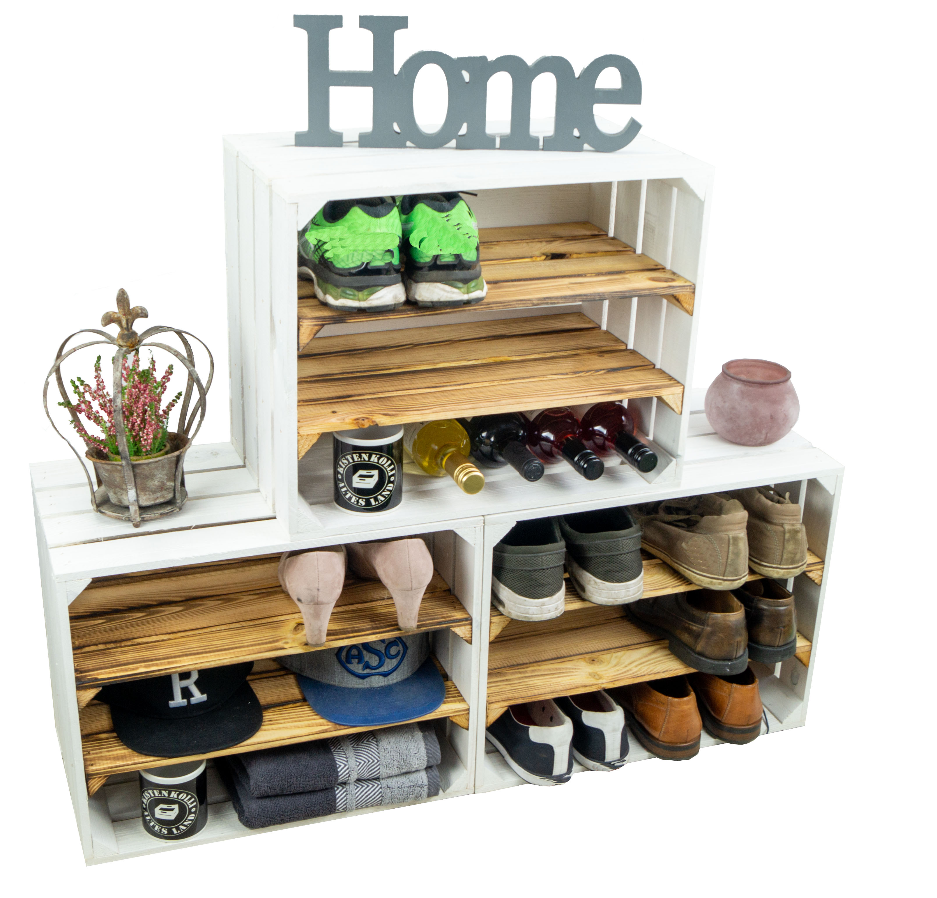 Regalkiste WEIß "Johanna" doppelt geflammt LÄNGS Regalkiste WEIß "Johanna" doppelt geflammt LÄNGS