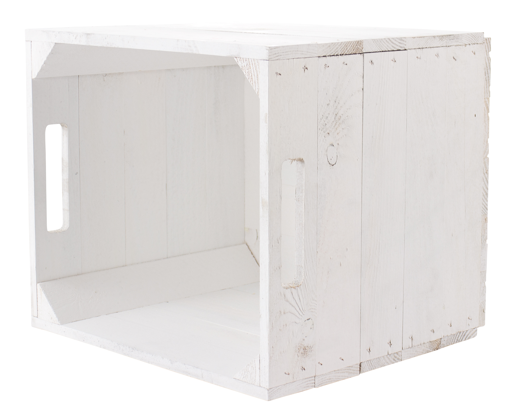 Holzkiste "weiß" für Kallax Regale 33x37,5x32,5cm Aufbewahrungskiste Weiß mit türkisem Anker