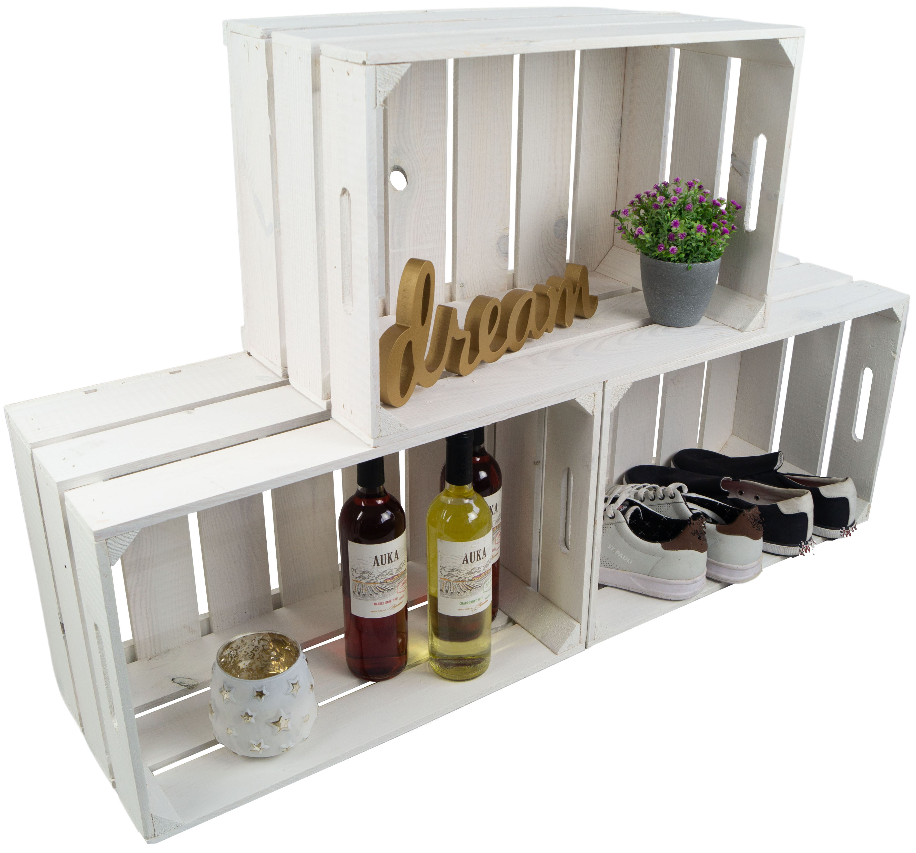 Obstkisten "Elfriede" - neu - weiß Obstkisten "Elfriede" - neu - weiß